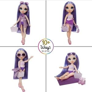 Rainbow High Swim & Style Violet, Purple 11” Doll, Ages 4-12